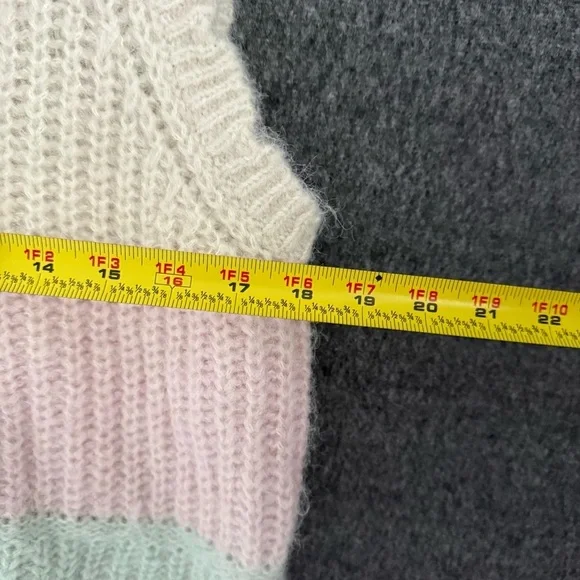 Vero Moda New Lilac and Cream Knit Vest Sweater Sz L - Picture 7 of 8